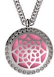 Wild Essentials Cubic Zirconia Flower Essential Oil Diffuser Necklace, Stainless Steel Locket Pendant with 24 inch Chain, 12 Color Refill Pads, Customizable Color Changing Perfume Jewelry Aromatherapy