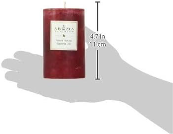 Aroma Naturals Holiday Orange, Clove and Cinnamon Essential Oil Scented Pillar Candle, Warm Spice, 2.5 inch x 4 inch