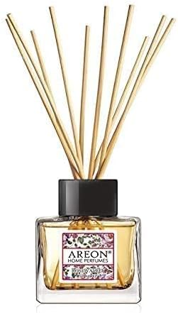 Areon Home Luxury Perfume Reed Diffuser + 10 Rattan Reeds, Rose Valley 50 ml