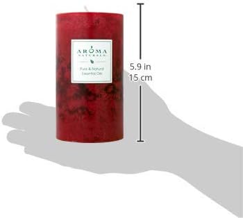 Aroma Naturals Holiday Orange, Clove and Cinnamon Essential Oil Scented Pillar Candle, Warm Spice, 2.75 inch x 5 inch
