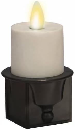 Luminara Flameless Candle Nightlight w/Dusk to Dawn Light Dark Auto Sensor, Black Wall Plug Indoor Night LED Light w/Real-Flame Effect Technology, Bathroom Bedroom Hallway, No Remote Needed