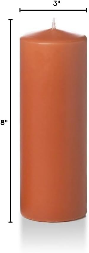 yummi 3" x 8" Sienna Round Pillar Candles - 3 per Pack
