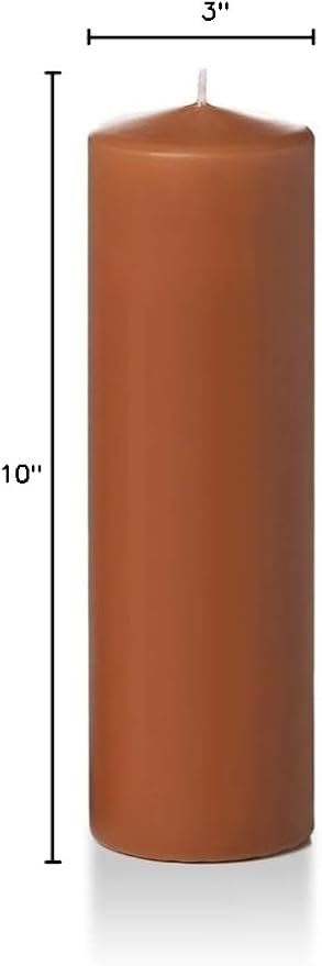 yummi 3" x 10" Toffee Round Pillar Candles - 3 per Pack
