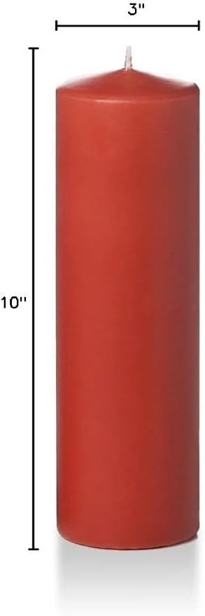 yummi 3" x 10" Brick Round Pillar Candles - 3 per Pack