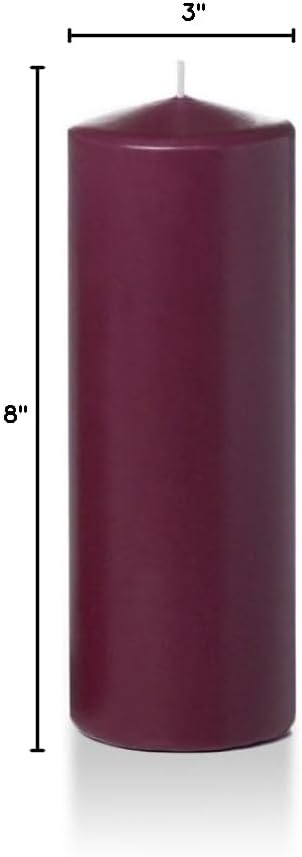 yummi 3" x 8" Magenta Round Pillar Candles - 3 per Pack