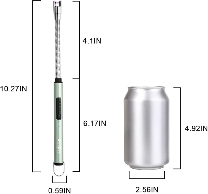 MeeToo Lighter, Electric Candle Rechargeable USB Lighter Plasma Arc for Candle Birthday Camping Green