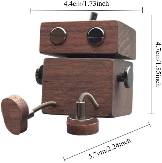 Car Air Diffuser - 2-in-1 Shaking Wooden Man Figurine & Refillable Aroma Vent Clip with 5ml Capacity + 5 Sticks, Walnut Wood Essential Oil Air Freshener Car Dashboard Accessories Decor Gift for Driver