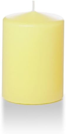 yummi 3" x 4" Buttercup Yellow Round Pillar Candles - 3 per Pack