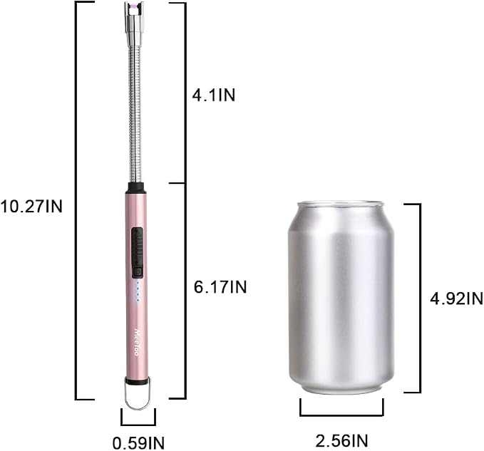 MeeToo Lighter, Electric Candle Rechargeable USB Lighter Plasma Arc for Candle Birthday Camping Rose Gold