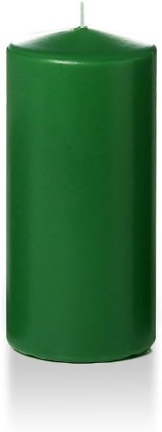 yummi 3" x 6" Hunter Green Round Pillar Candles - 3 per Pack
