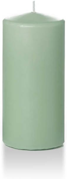 yummi 3" x 6" Sage Round Pillar Candles - 3 per Pack