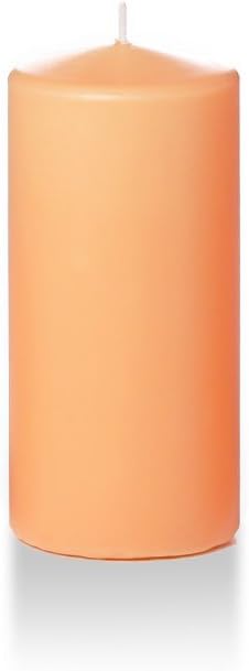 yummi 3" x 6" Peach Round Pillar Candles - 3 per Pack