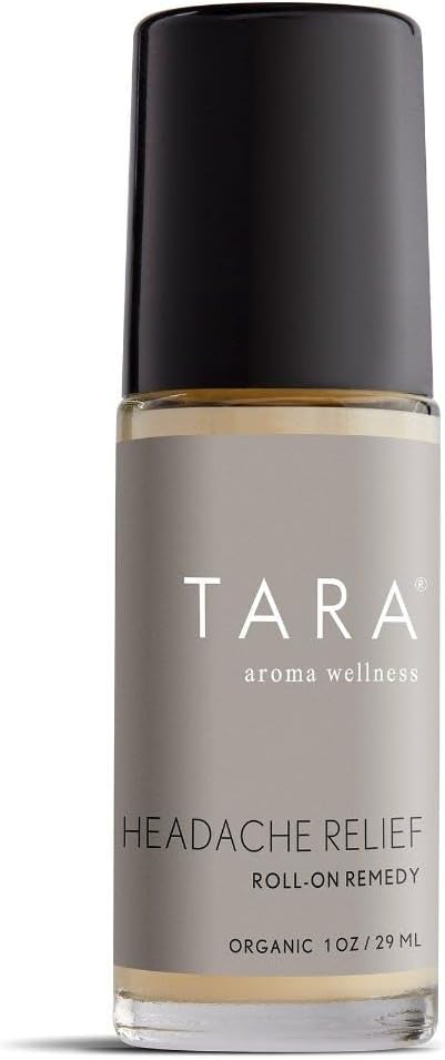 TARA Spa Therapy Headache Relief Aromatherapy Roll-On Remedy – 100% Organic Liniment, Soothes Headache Tension, Lavender & Wintergreen, 1oz
