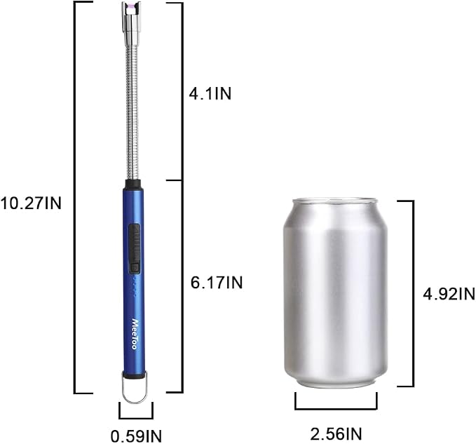 MeeToo Lighter, Electric Candle Rechargeable USB Lighter Plasma Arc for Candle Christmas Birthday Camping Dark Blue