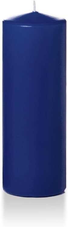 yummi 3" x 8" Navy Blue Round Pillar Candles - 3 per Pack