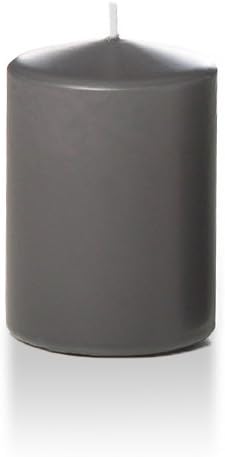 yummi 3" x 4" Gray Round Pillar Candles - 3 per Pack
