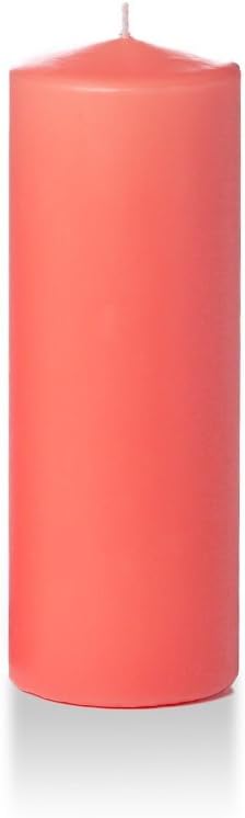 yummi 3" x 8" Coral Round Pillar Candles - 3 per Pack