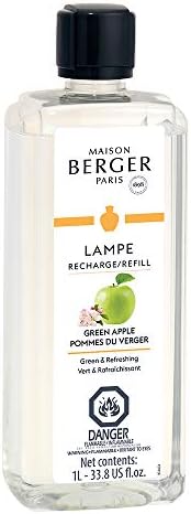 MAISON BERGER Lampe Berger Refill, 1 L, Green Apple | Catalytic Lamp Fragrance Refill, Helps Neutralize Odors, ~160 h Fragrance Diffusion, Made in France