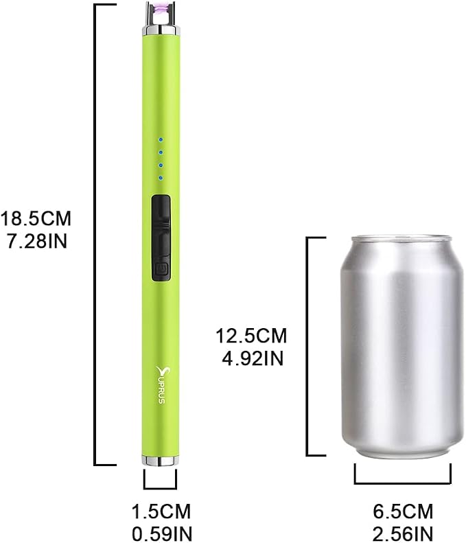 SUPRUS Fluorescent Lighter Glows in The Dark USB Lighter Rechargeable Windproof Pocket Size for Candle Cooking BBQ in Party