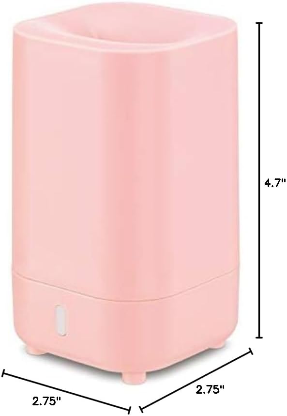 Serene House Ultrasonic Ranger Aromatherapy Essential Oil Cool Mist Diffuser – USB-Powered, Travel-Size Diffuser with Automatic Shut-Off – Pink, 60ml