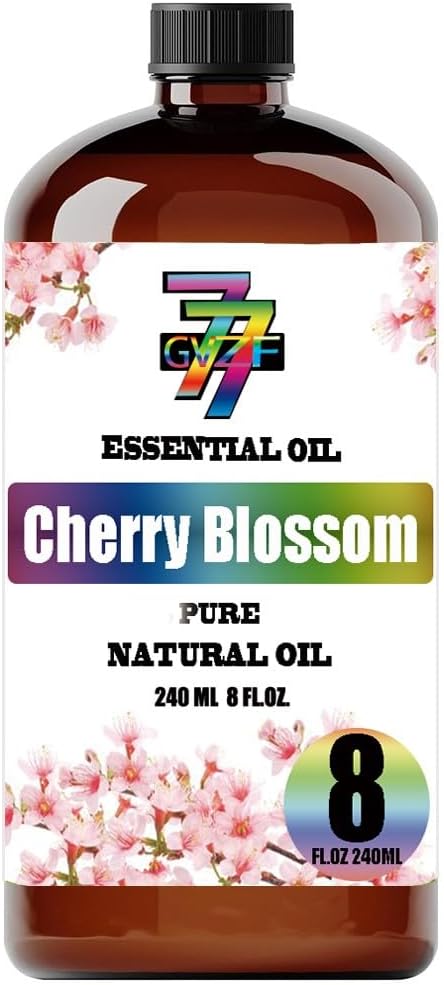 Cherry Blossom Essential Oil, Cherry Blossom Oils, for Diffuser, Humidifier, DIY Candles, Soap, Bedroom, Gift, Essential Oil, GV77ZF Cherry Blossom Fragrance Oil - 8 fl oz (240 ml)