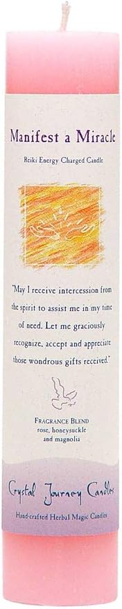 CRYSTAL JOURNEY Candle Pillar Manifest Miracle, 1 EA