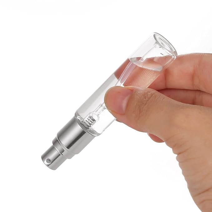 20 Pack Set 10ML Protable Refill Bulk Atomizer Spray Travel Perfume Bottle Hydrating Empty Bottle (Silver Caps)