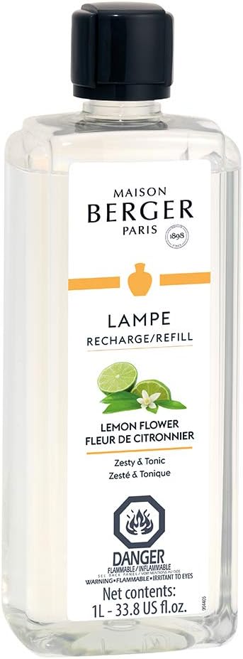 MAISON BERGER Lampe Berger Refill, 1 L, Lemon Flower | Catalytic Lamp Fragrance Refill, Helps Neutralize Odors, ~160 h Fragrance Diffusion, Made in France
