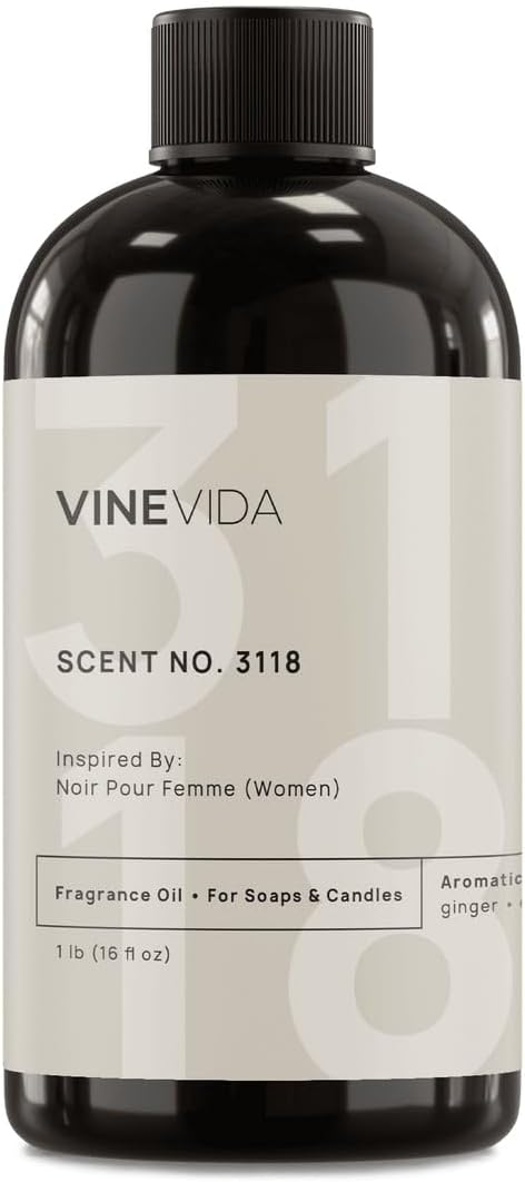 VINEVIDA Scent NO. 3118 Fragrance Oil - 16oz (1lb) - Inspired by: Noir Pour Femme (Women) Fragrance Oil for Candle Making - Made in USA Candle Scents Scents for Soap Making