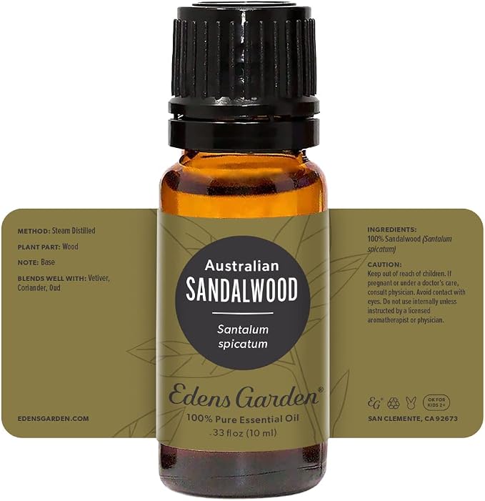 Edens Garden Sandalwood- Australian Essential Oil- 100% Pure Premium Grade, Undiluted, Natural, Therapeutic, Aromatherapy, The Best for Skin, Candle, Hair 10 ml (.33 fl oz)