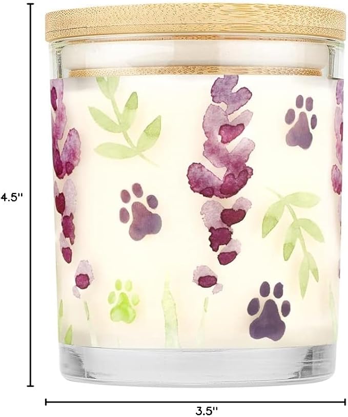 One Fur All Pet House Candle 2 Pack - Plant-Based/Soy - Clean Burning Scented, Long Lasting Pet Odor Candle for Home - Fresh Citrus, Lavender Green Tea