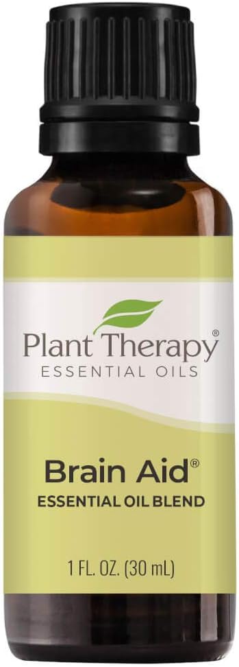 Plant Therapy Brain Aid Essential Oil Blend 30 mL (1 oz), 100% Pure & Undiluted, Aromatherapy for Focus, Concentration & Mental Clarity