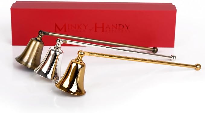 Candle Snuffer Accessory - Brass Design - Safely Extinguish Candle Flames - Home Decor and Gift for Candle Lover (Silver)