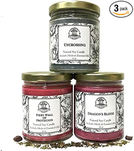 Uncrossing & Protection Soy Candle Spell Set | Cleansing, Removing Bad Energy & Defense Rituals | Wiccan, Pagan, Conjure, Hoodoo & Magick