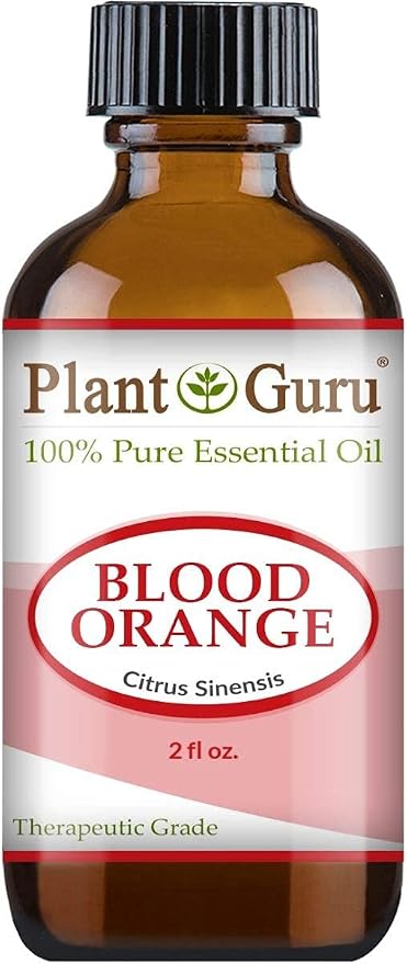 Blood Orange Essential Oil 2 oz. 100% Pure Undiluted Therapeutic Grade Citrus Sinensis, Cold Pressed from Fresh Peels, for Aromatherapy Diffuser, Relaxation and Calming, Natural Cleaner.