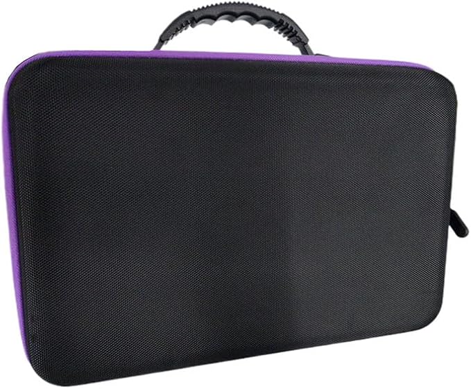 Hard Shell Essential Oil Storage Carrying Case with Foam Insert for 5ml 10ml 15ml Bottles, Portable Double-Layer 120 Bottle EVA Essential Oil Storage Holder Organizer Travel Bag for Yoga(Black,Purple)