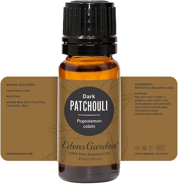 Edens Garden Patchouli- Dark Essential Oil- 100% Pure Premium Grade, Undiluted, Natural, Therapeutic, Aromatherapy, The Best for Diffuser, Skin, Face, Candle 10 ml (.33 fl oz)