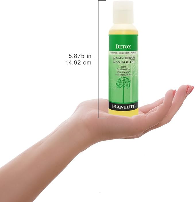 Plantlife Detox Massage Oil - Absorbs Deeply into The Skin and is Circulated Throughout, Providing Optimum Benefit to The Mind and Body - Made in California 4 oz