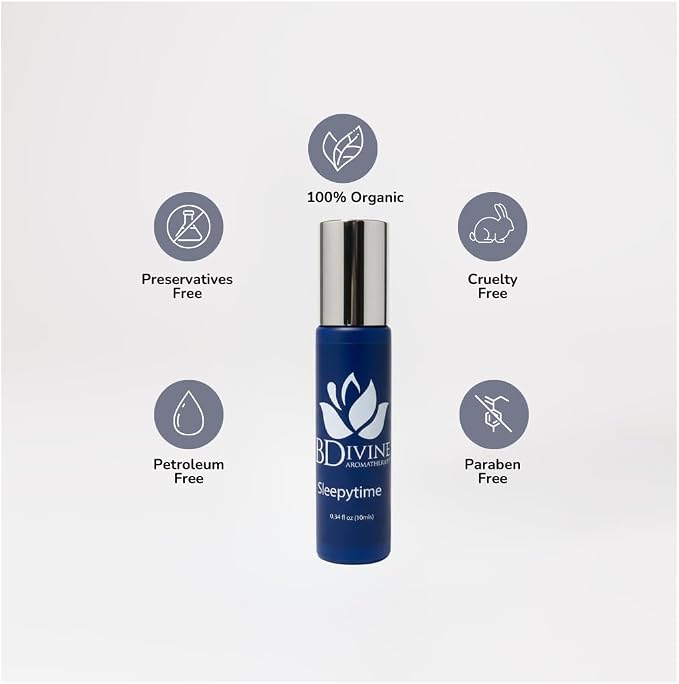 Essential Oil Roll-On – Natural Aromatherapy Blend in a Convenient Roller for Everyday Wellbeing (Sleepytime)