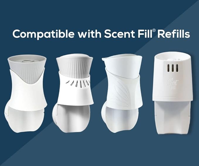 Summer Scent Fill Plug in Air Freshener Kit (Cucumber Melon, Grapefruit Vanilla, Island Essence, and Jasmine Nectar), 4 Refills + Diffuser