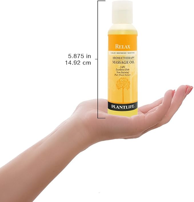 Plantlife Relax Massage Oil - Absorbs Deeply into the Skin and is Circulated Throughout, Providing Optimum Benefit to the Mind and Body - Made in California 4 oz