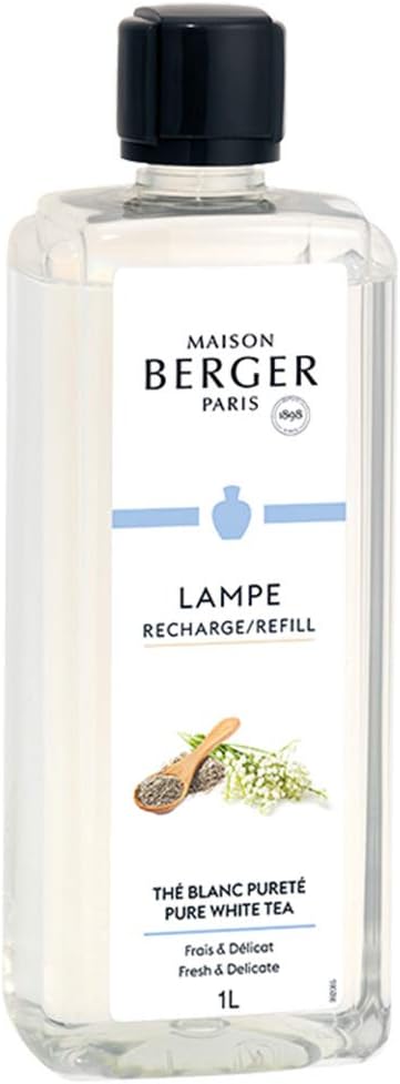 MAISON BERGER Lampe Berger Refill, 1 L, Pure White Tea | Catalytic Lamp Fragrance Refill, Helps Neutralize Odors, ~160 h Fragrance Diffusion, Made in France