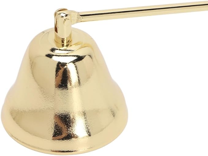 3pcsCandle Snuffer, Golden Iron Plating Bell Shaped Long Handle Candle Extinguisher for Scented Aromatherapy Tea Light Jar Candles