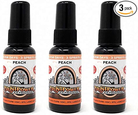 BluntPower (Peach, 3 Pack) Concentrated Air Freshener for Room and Car Spray - Oil-Based Diffuser Spray Bottle - Long-Lasting Bathroom Spray, Car Freshener, & Odor Eliminator Spray