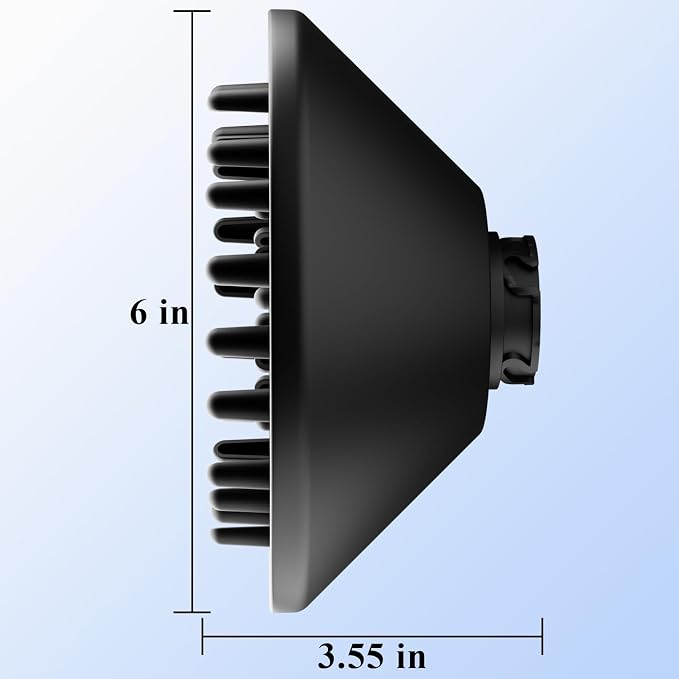Large Diffuser Attachment Compatible with Shark FlexStyle, Upgraded Bigger Diffuser Nozzle for Dryer Faster and Define Wavy, Curly, Coily Hair, Black