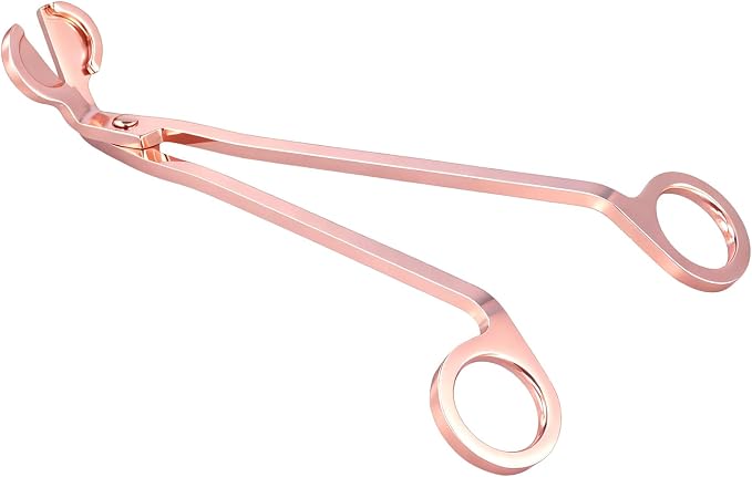 Candle Snuffer and Wick Trimmer Set of 4, Stainless Steel Candle Accessory Set, Rose Gold Wick Scissor Cutter and Snuffer for Home Use, Candles Lover