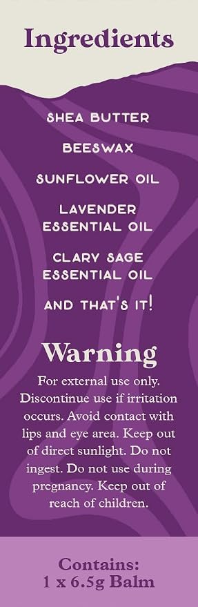 PURPLE CANYON Essential Oils Balm Stick | Lavender Zen Aromatherapy Balm | Scented Body Balm for Relaxation and Sleep | Lavender, Clary Sage, Ylang Ylang Essential Oils Blend | 6.5 grams
