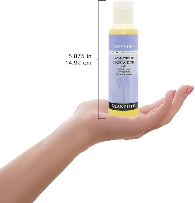 Plantlife Lavender Massage Oil - Absorbs Deeply into The Skin and is Circulated Throughout, Providing Optimum Benefit to The Mind and Body - Made in California 4 oz