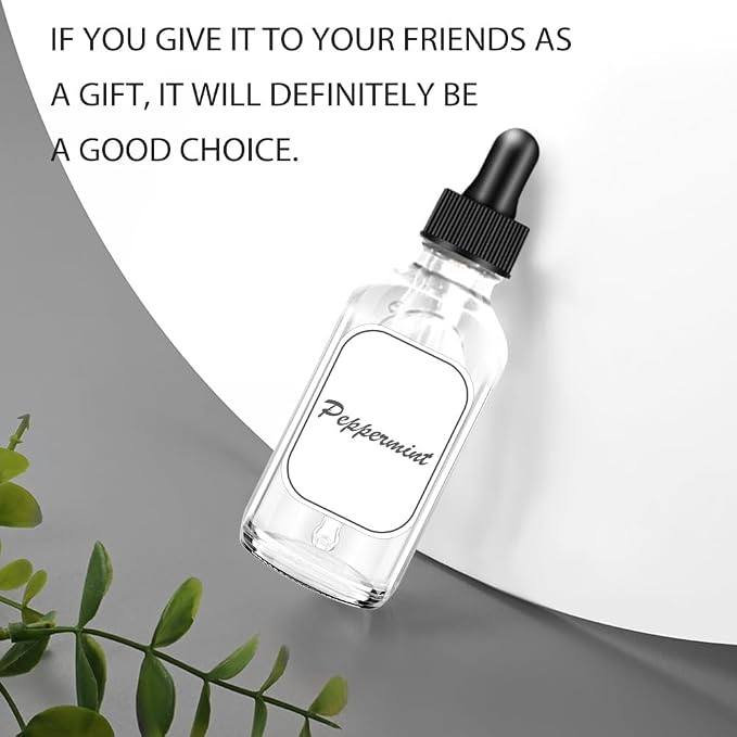 Bumobum 2 pack Dropper Bottle 2 oz, Clear Glass Eye Dropper Bottles for Essential Oils with Labels and Funnel, Leakproof Tincture Bottles with Measured dropper