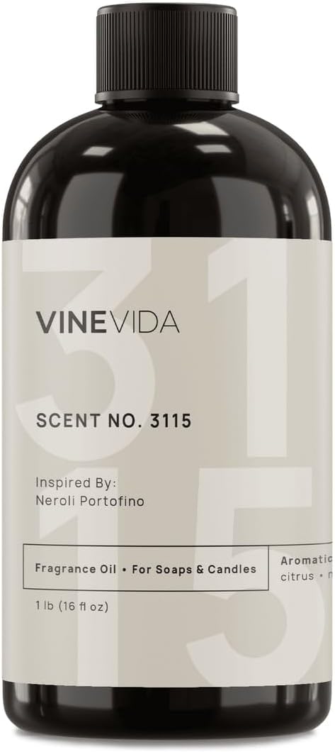 VINEVIDA Scent NO. 3115 Fragrance Oil - 16oz (1lb) - Inspired by: Neroli Portofino Fragrance Oil for Candle Making - Made in USA Candle Scents Scents for Soap Making